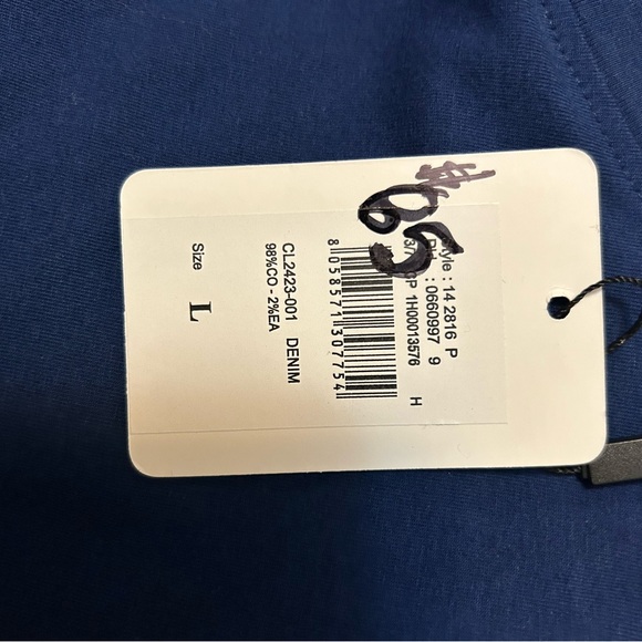 Balenciaga Navy Tee with Gold Logo - Picture 6 of 7